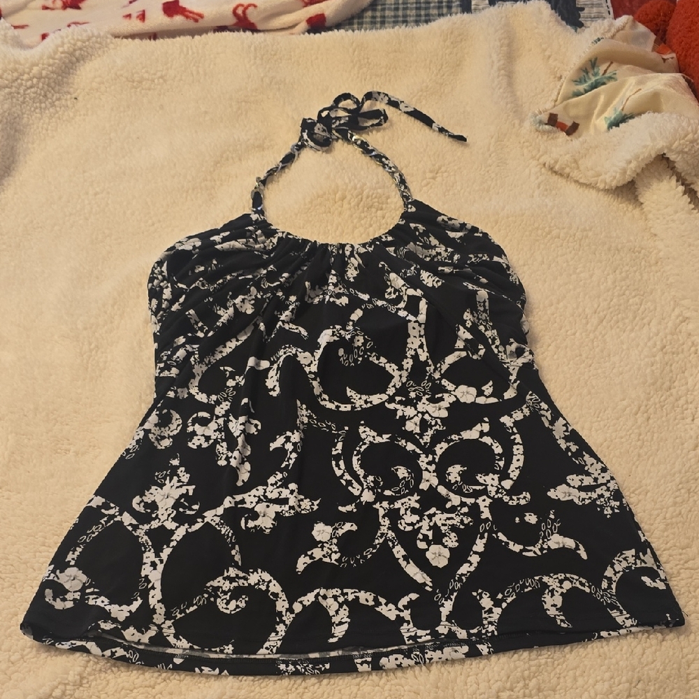 White House Black Market Black and White Camisole